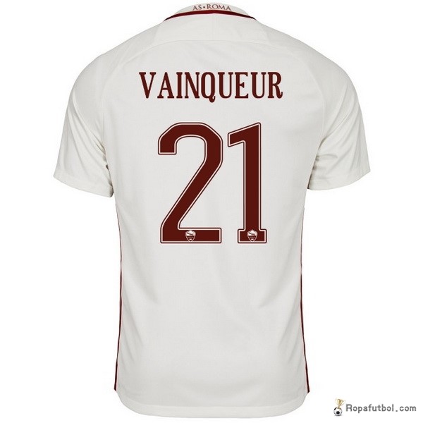 Camiseta As Roma Replica Segunda Ropa Vainqueur 2016/17 Blanco